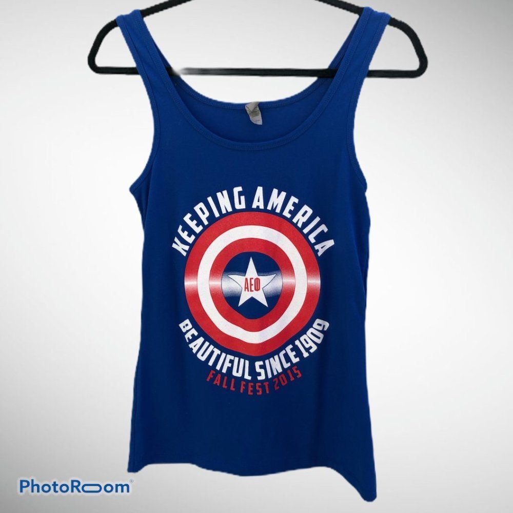 AEPhi Royal Blue Tank Top Sz L 0232
